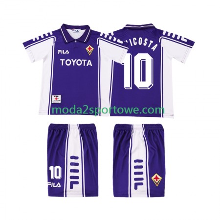 Koszulka ACF Fiorentina RUI COSTA 10 1999 2000 Retro Dziecięcy Domowe Stroje Piłkarskie Krótki Rękaw